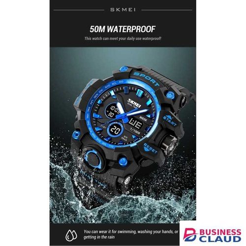 Skmei Men Triple Display Digital Watch Sports Waterproof Wristwatch 2197