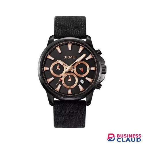 Skmei 2071 quartz mens watch with tactical leather straps waterproof date display
