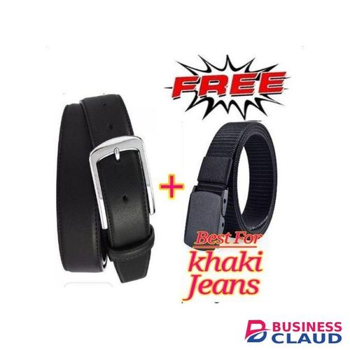 BELT FOR MEN Men's Buckle Pure Leather Male Belt +Canvas Plastic Belt