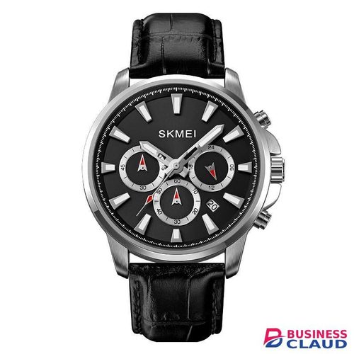 Skmei 2071 quartz mens watch with leather straps waterproof date display