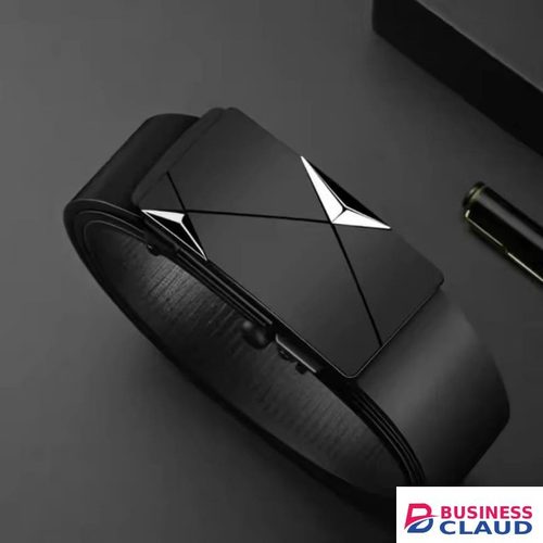 High-Quality Soft Leather Men's Belt With Automatic Buckle In Black PLUS FREE WRIST MEN WATCH
