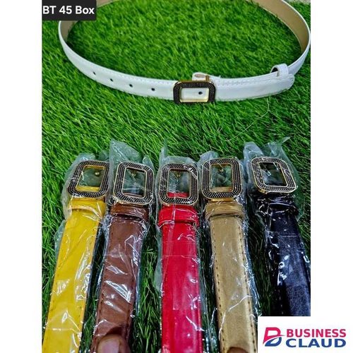 Fashion 254 2pcs New Candy Color Belt Ladies Pu Buckle Buckle Decorative Belt Korean Fashion Personality Wild Fine Belt