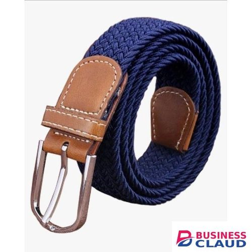 Quality BELT Woven Stretch Elastic Belt with Leather Buckle – 1PC Assorted