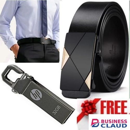 Hb Metallic High Speed USB Flash Drives Portable Usb Drive Waterproof Memory Usb Flash Disk 32GB With FREE GIFT MEN OFFICIAL AUTOMATIC BELT