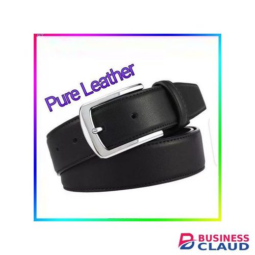 Men's And Ladies Buckle Leather Belt -Black