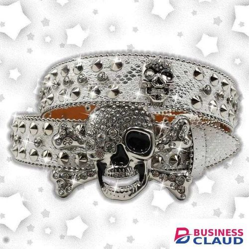 Luxury Rhinestone Skull Belt (BB Simmons)– Punk Rock Style, Studded Design