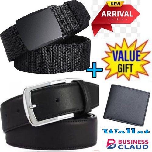Mens Buckled Comfortable Belts // Men Fabric Adjustable Canvas Belts Tactical belts + Free Wallet