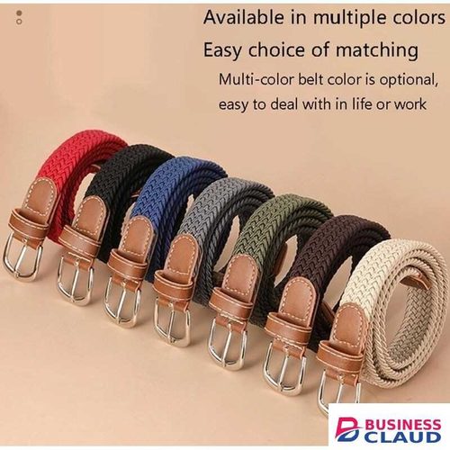 Yongkang 3pcs Braided Canvas Woven Elastic Stretch Belts for Men/Women/Junior with Multicolored