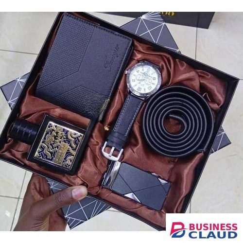 Men’s 4-in-1 Gift Set – Watch, Belt, Wallet & Lighte