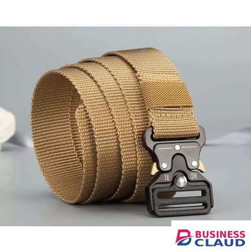 Brown Tactical Belt Metallic Buckle Waist EDC Security Heavy Duty Quick Release