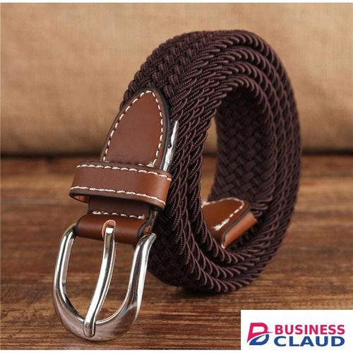 2pcs Braided Canvas Woven Elastic Stretch Belts for Men/Women/Junior with Multicolored