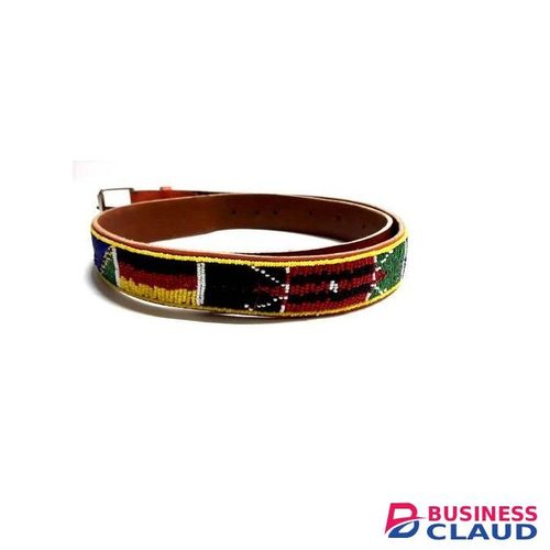 Maasai Multicolor Beaded Leather Belt