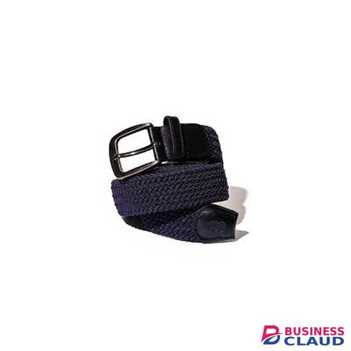 Plain Classic Blue Canvas Woven Braided Elastic Belt
