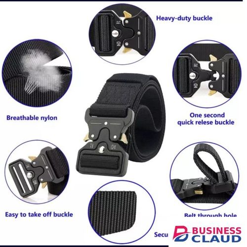 Black Belt Generic 3.8Cm Belt With Quick Release Buckle