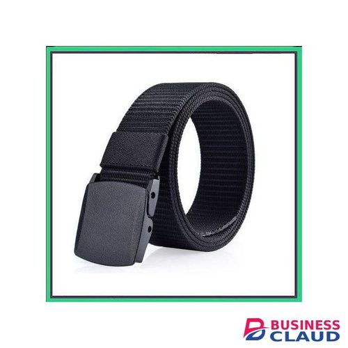 Unisex Military Canvas Belt For Khaki Shorts// Jeans -Black