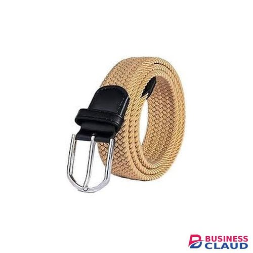 Plain Classic Brown Canvas Woven Braided Elastic Belt