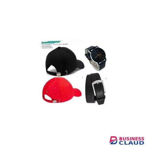 ADJUSTABLE BASEBALL CAPS FOR OUTDOOR, TRAVEL & SPORTS USE (2PCS) + FREE MULTICOLOUR BELT & WATCH
