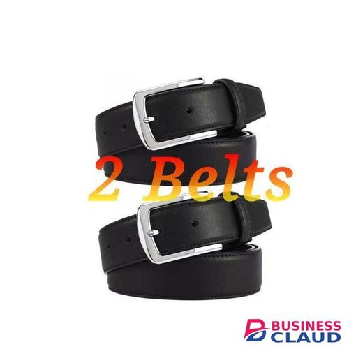 2 Boy's Durable Buckle Belts -Black