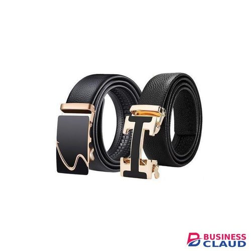 2Pcs Men's Business Belt Automatic Buckle - Black