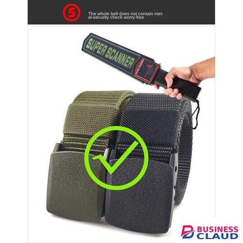 GREY Adjustable Canvas Belt No Metal Anti-allergy Belt