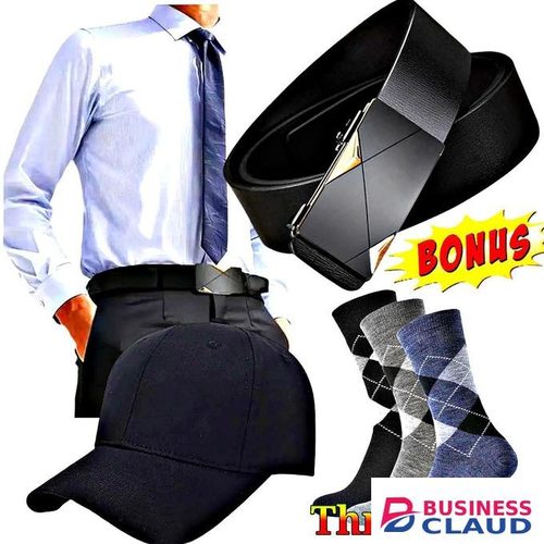 Buckle Leather Belt // Black Cap // 3 Pairs Socks