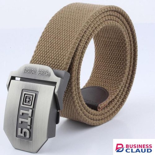 Brown 5.11 Canvas Belt Outdoor Sport Wear Resistant Stainless Steel Buckle Belt Unisex