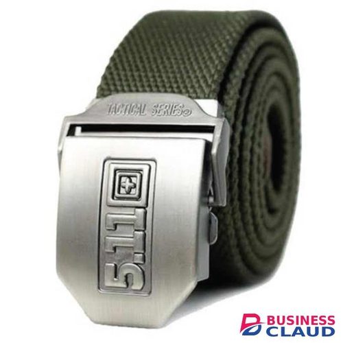 Green 5.11 Canvas Belt Outdoor Sport Wear Resistant Stainless Steel Buckle Belt Unisex
