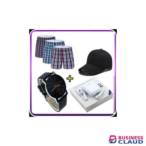 3 Pure Cotton Men's & Husband's Boxers Underwear Assorted - XL + I12 & Bonus
