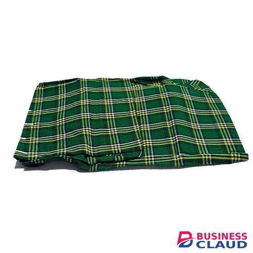 A green, yellow, white and black maasai shuka very warm to have