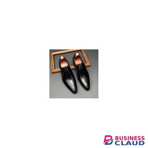 Men Formal Shoes Real Leather Official Shoes Elegant Business Mens Shoes Blackplain Shine