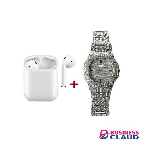 TWS Earpods I13 + Fashion Smart Iced Quartz Watch