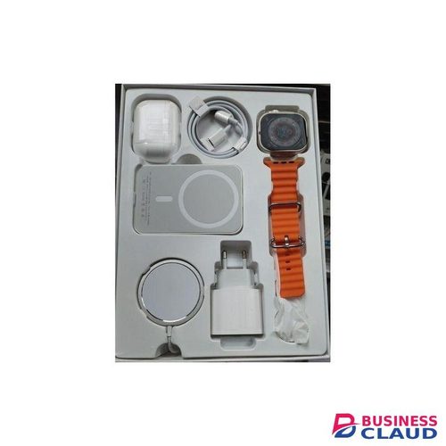 Smartwatch X90 Ultra Calling Wireless Charging 2.01" Screws On Back Side (with 2 Straps,Silicon Case,Wireless Earbuds)