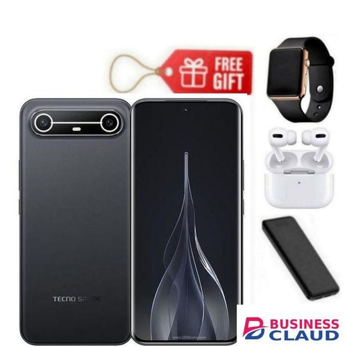 Tecno SPARK Slim, 6.78", 256GB + 8GB (Extended UPTO 16GB), 5160mAh, Slim Black + Led Watch, Power Bank & Airpods