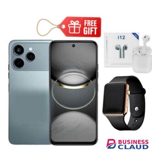 Tecno Spark 40, 6.67'' HD+, UPTO 8GB RAM + 128GB ROM (DUAL SIM) 50MP, 5200 MAh, Black+ Watch & AirPods