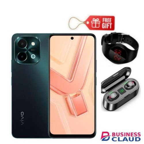 Vivo Y28 - 6.64", 8GB RAM + 128 GB, Dual SIM 6000mAh, Agate Green + Led Watch & F9 Earbuds
