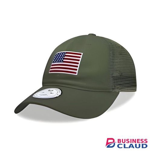 Label Jungle Green US Flag Mesh Cap
