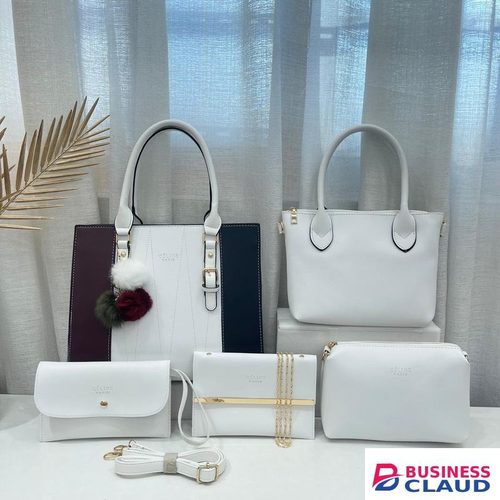 5 In 1 Fashionable White Handbag