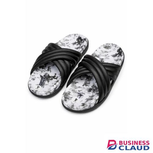 ANCIENT GREEK SANDALS Black Cross-Strap Flat Slides – Casual & Home Wear Sandals