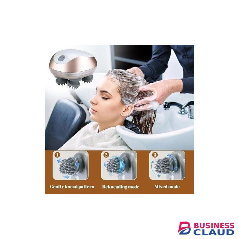 Scalp Massager,Rechargeable Head Massager-Portable Head Kneading Massager Scalp Stress Relax for Hair Growth & Deep Clean, Waterproof Head Scratcher with 4 Removable Claws,- Dog Cat Massager