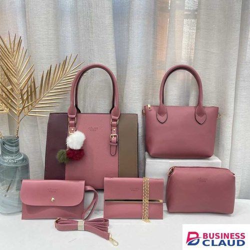 5 In 1 Fashionable Pink Handbag