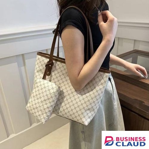 2 Pcs Women's Diamond Pattern Handbag Set Large Capacity Ideal For Commuting And Shopping