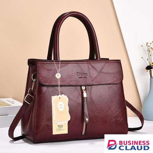 Fashion & Style Rapsberry Women Leather handbag Ladies set 2 in 1 bags