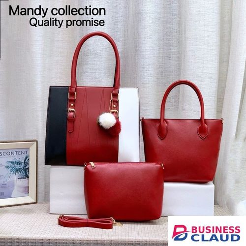 3 In 1 Set Ladies Handbag-Red