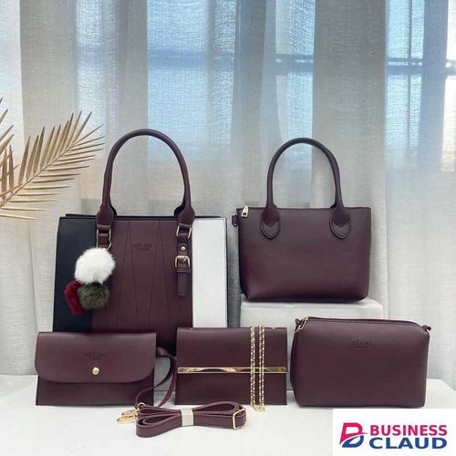 5 In 1 Fashionable Purple Handbag