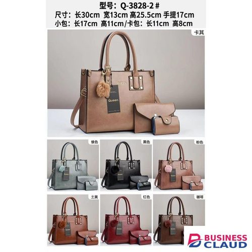 56 fashion Black 3 in 1 women & Ladies Official Leather Set Handbags & Purses