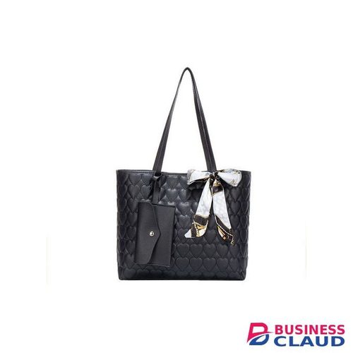 Handbag Black Underarm Bag Shoulder Bag Silk Scarf Bag -Black