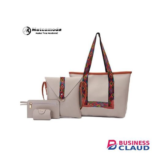 4 PCS Women Bags 4 In 1 Handbags Ladies Bags -Light Gray