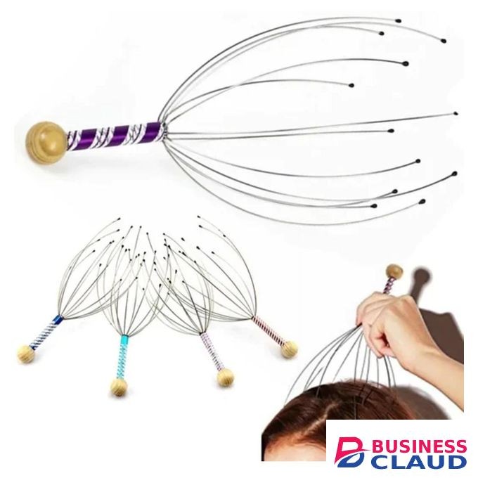 Octopus Head Massager Scalp Relaxation Body Massager for Stress Relief and Muscle Tension Release – Handheld Portable Metal Head Massager Instrument for Home and Office Use