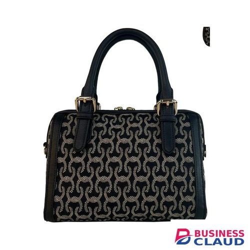 Women's Luxury Monogram Jacquard Boston Bag Mini Satchel Handbag with Top Handle