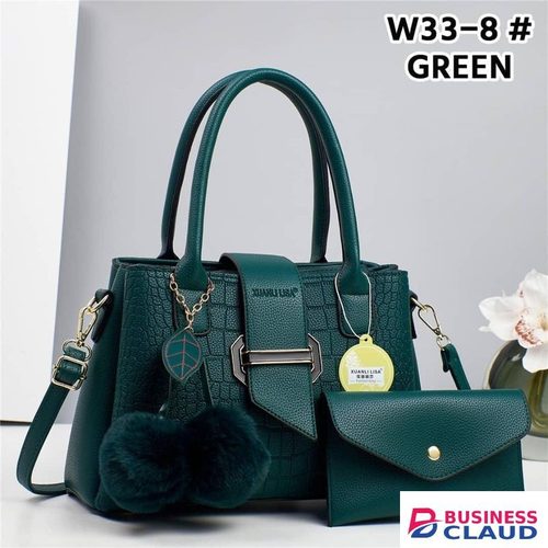 Green 2 in 1 Set Official Handbags For Ladies & Women